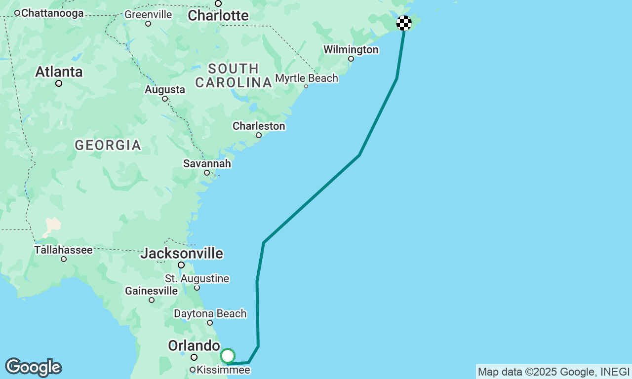 Cape Canaveral (FL, USA)to Morehead City (NC, USA)