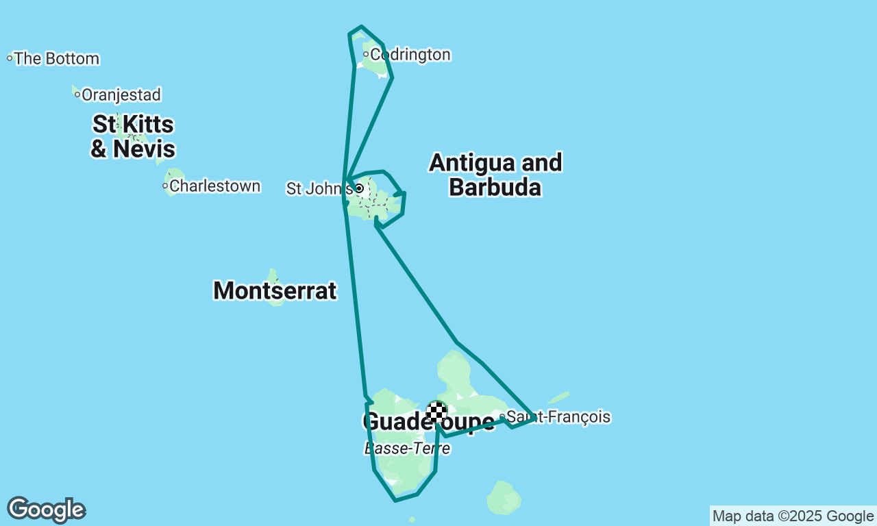 Guadeloupe, Antigua et Barbuda.