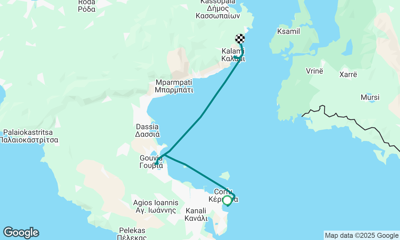Corfu to Kalami Beach