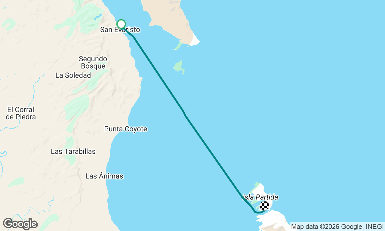 San Evaristo to southern bay of Isla Partida