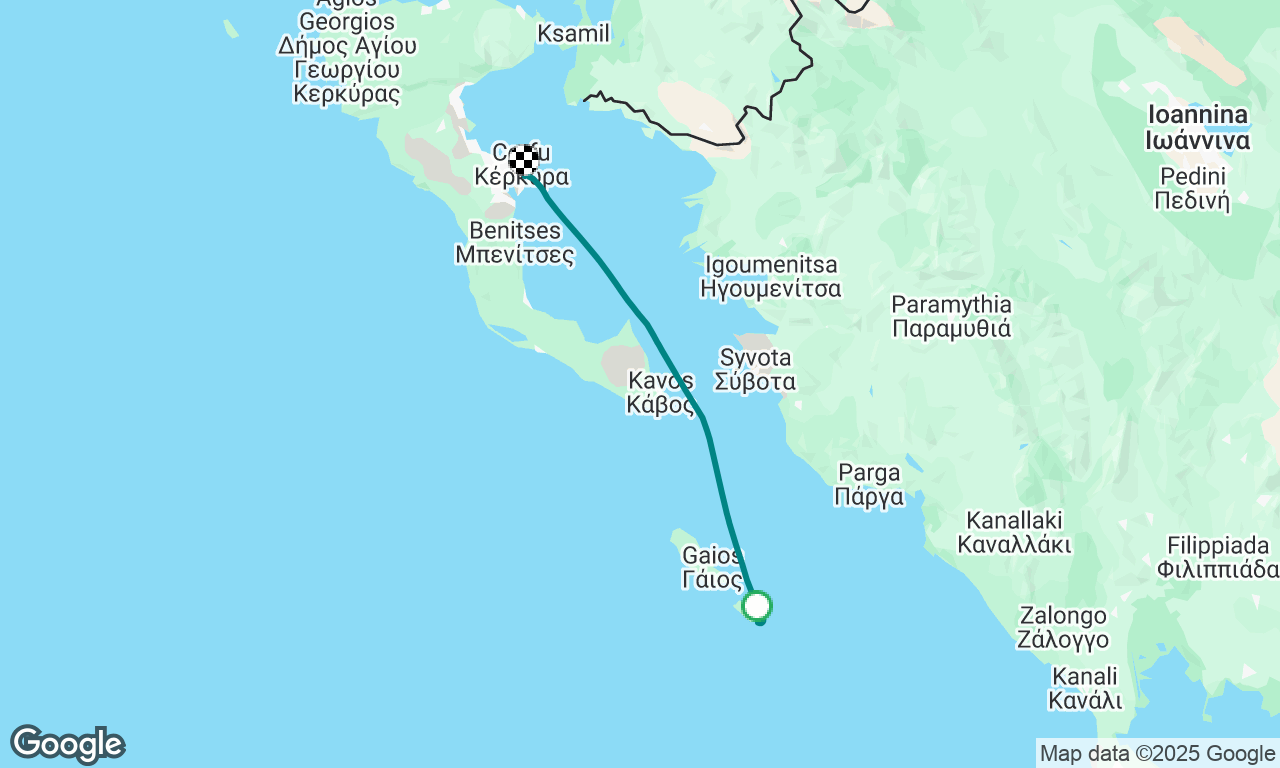 Akra Ovoros Lighthouse to Corfu
