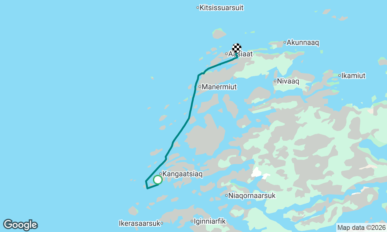 Kangaattsiaq til ankerplads syd for Aasiaat