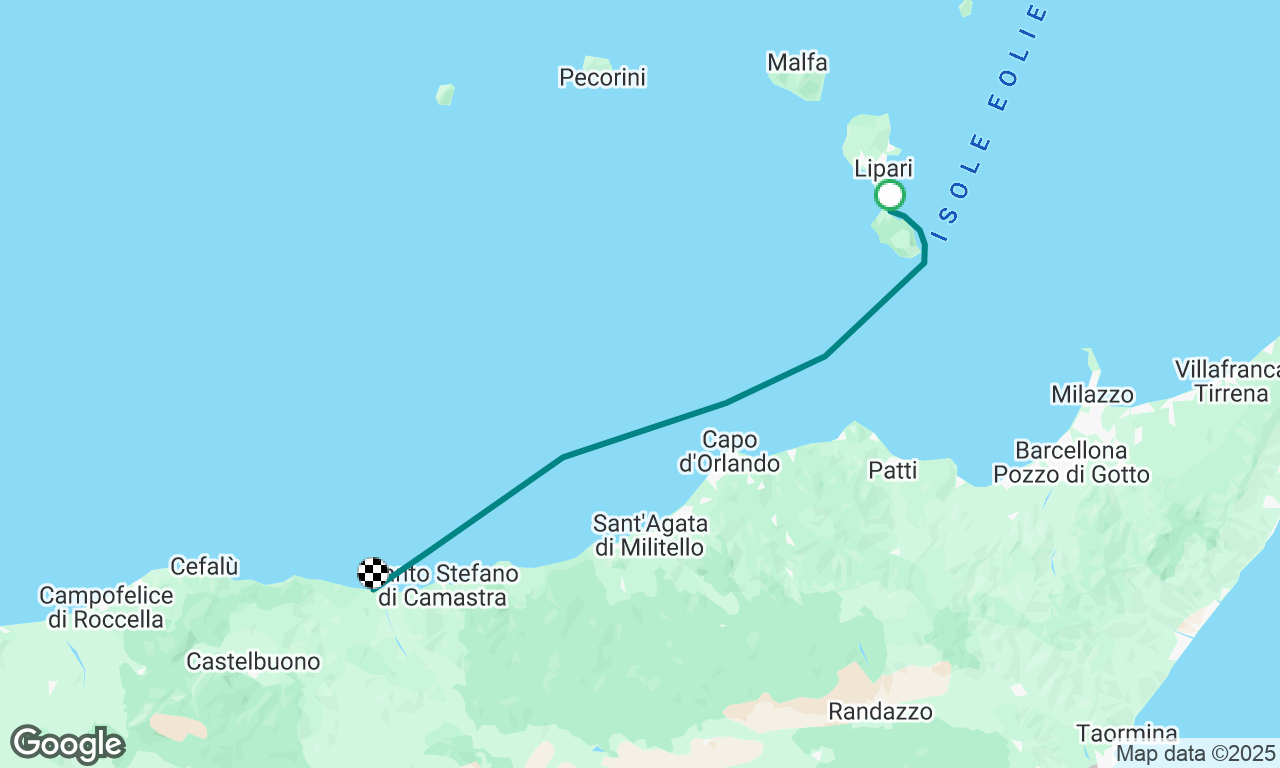 Volcano island to Tusa (Sicily)