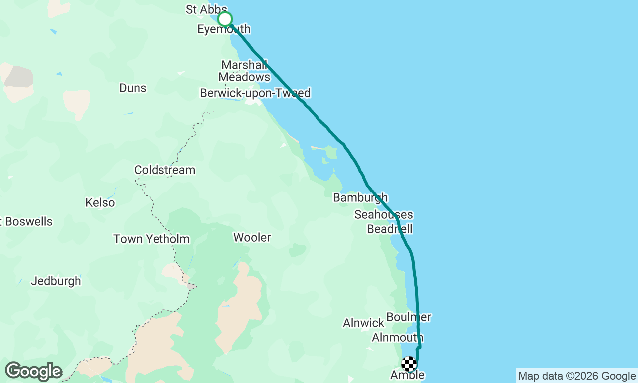 Eyemouth to Amble in a bit of a breeze!