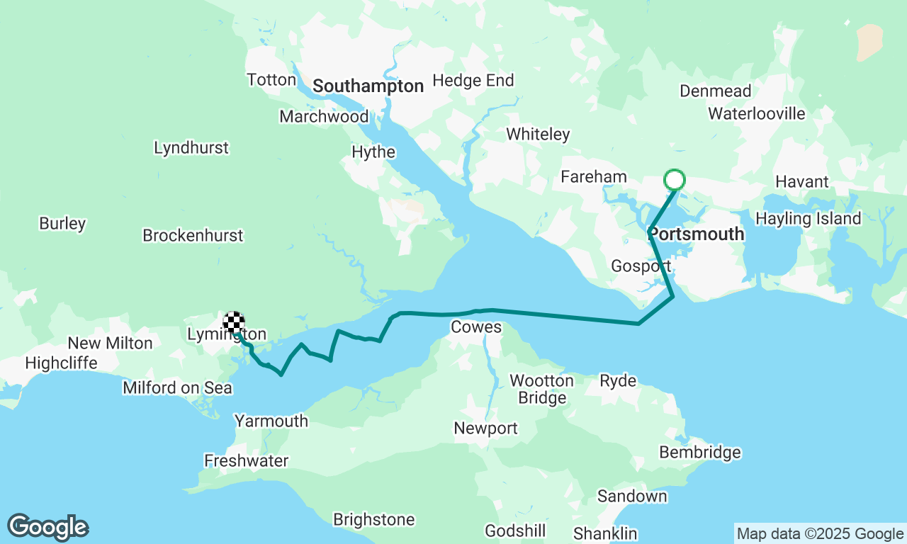 Sunny passage to Lymington