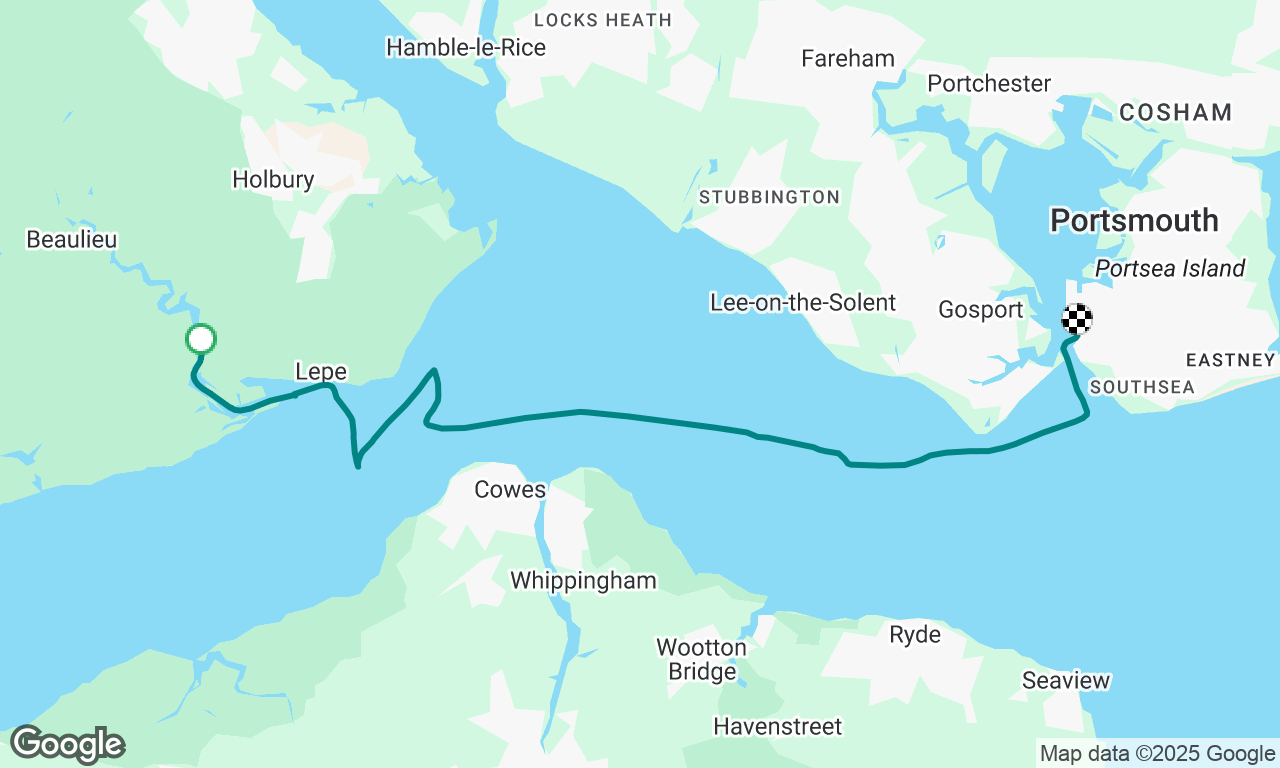 Beaulieu to Portsmouth with an interruption 