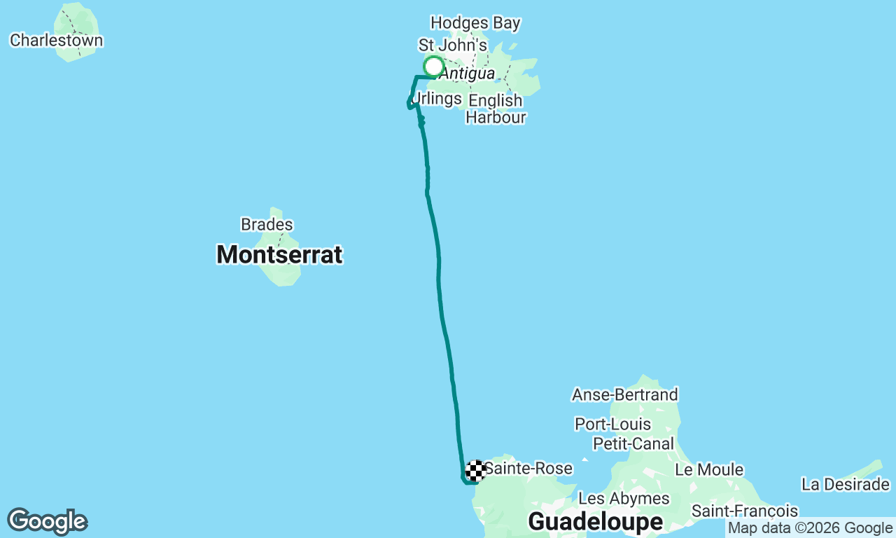 Antigua to Guadeloupe