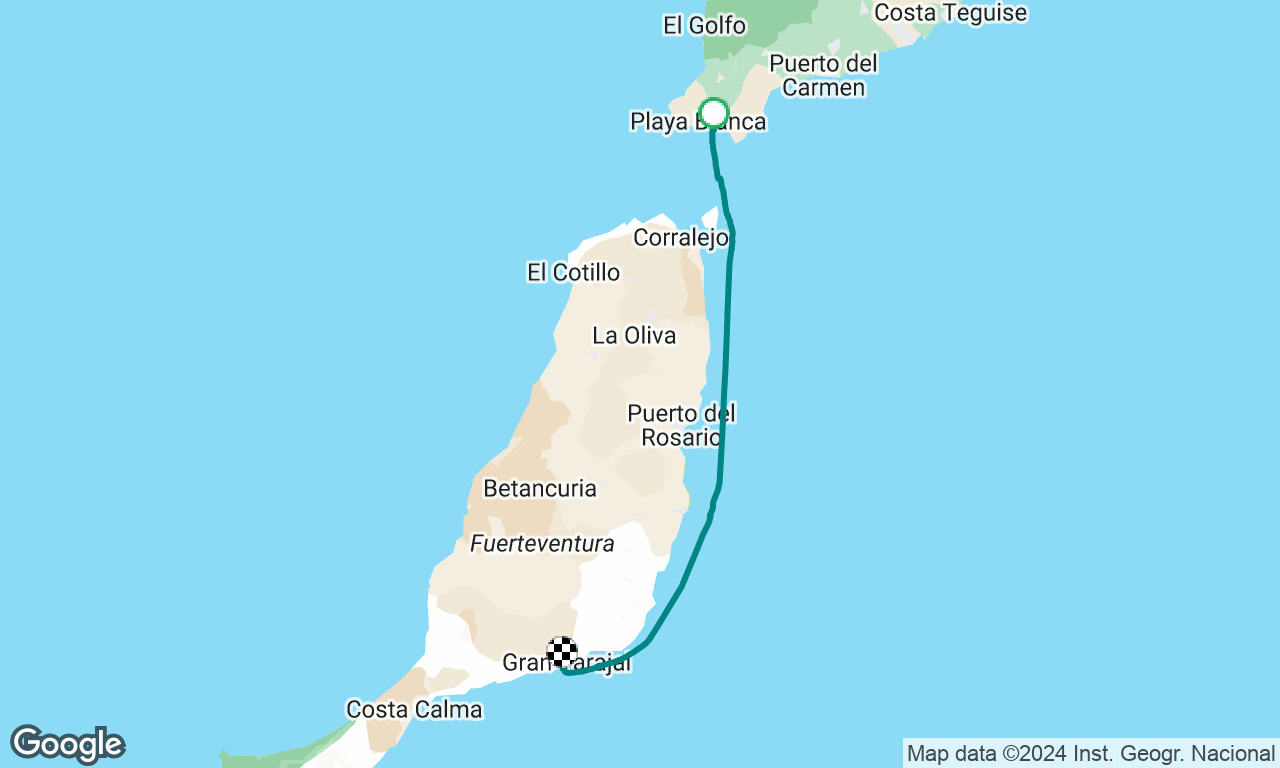 Playa Blanca in Lanzarote to Gran Trajal in Fuerteventura 