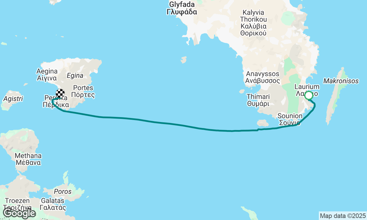 Olympic Marina to Perdika North. Aigina