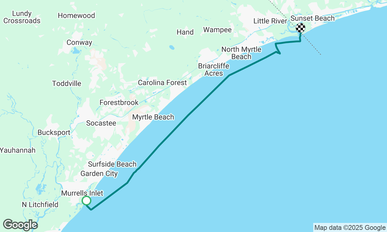Murrell’s Inlet to Bird Island past Myrtle Beach