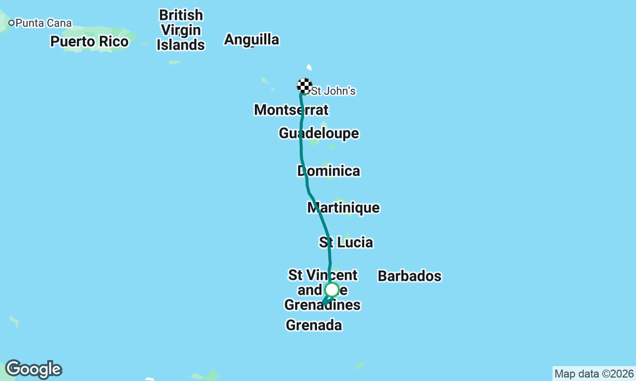 St Vincent & The Grenadines to Antigua