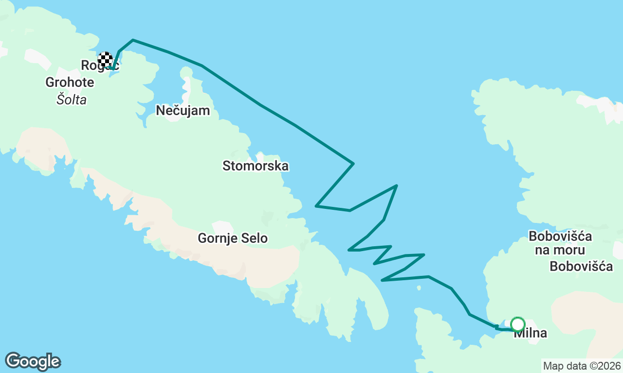 Milna to Rogač