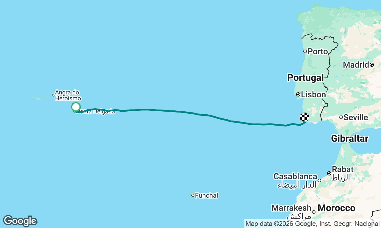 Azores - Europe ( lost sails😁)
