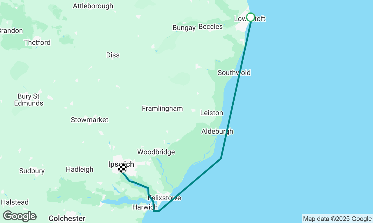 Lowestoft to Ipswich