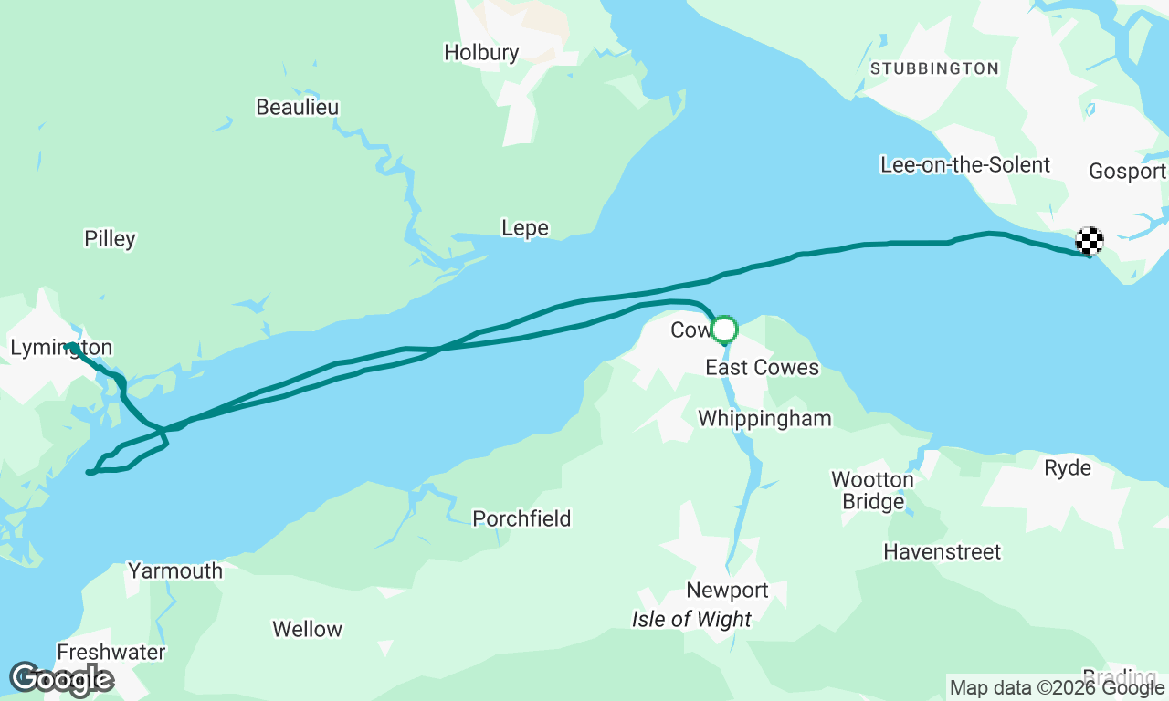 Cowes to ? to Lymington to Stokes Bay
