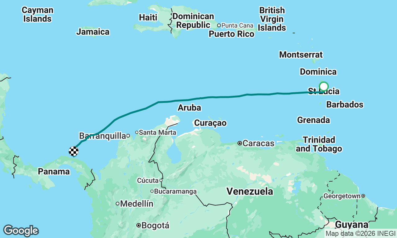 St Lucia to San Blas