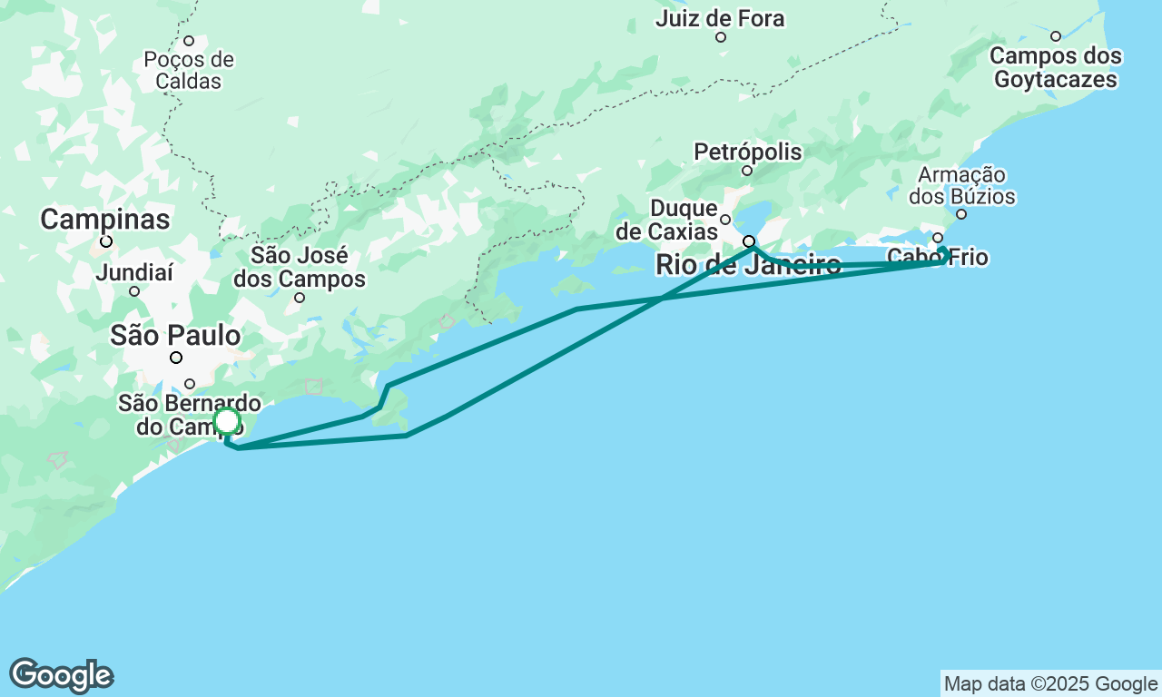 De Santos a Búzios e retorno - curso