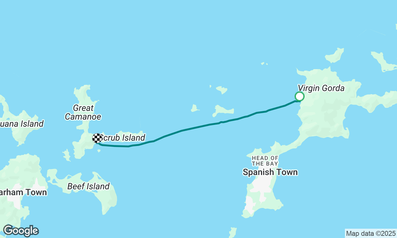 Trunk Mountain Bay, Virgin Gorda to Scrubb Island