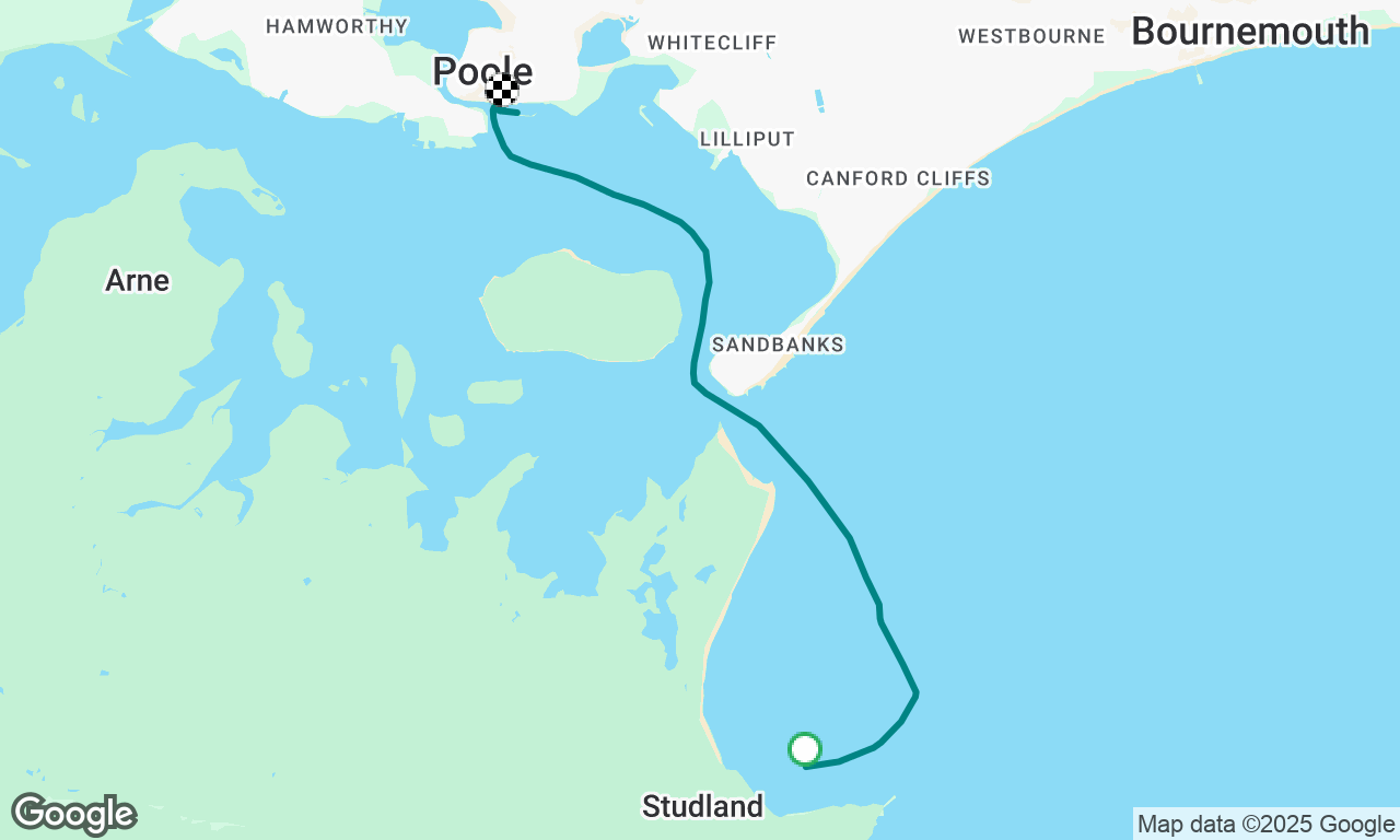 Night sailing into Poole Harbour