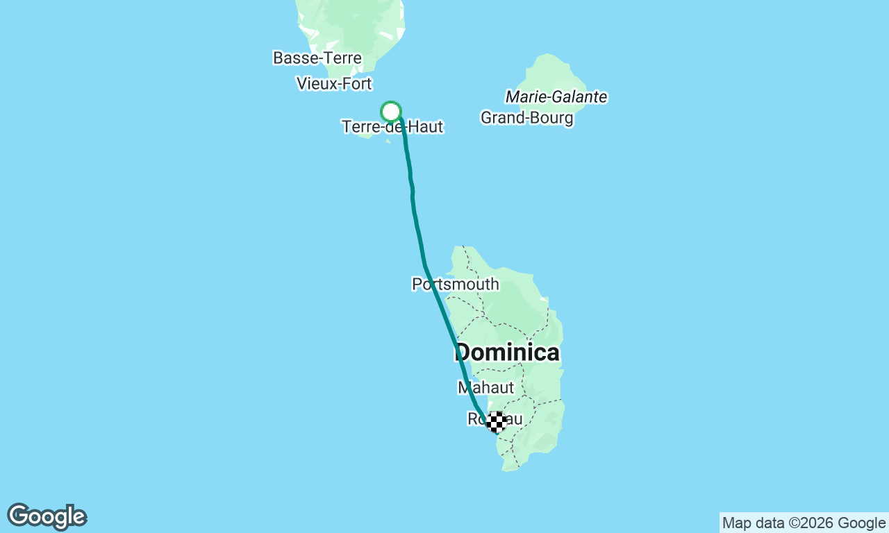 Guadeloupe to Dominica