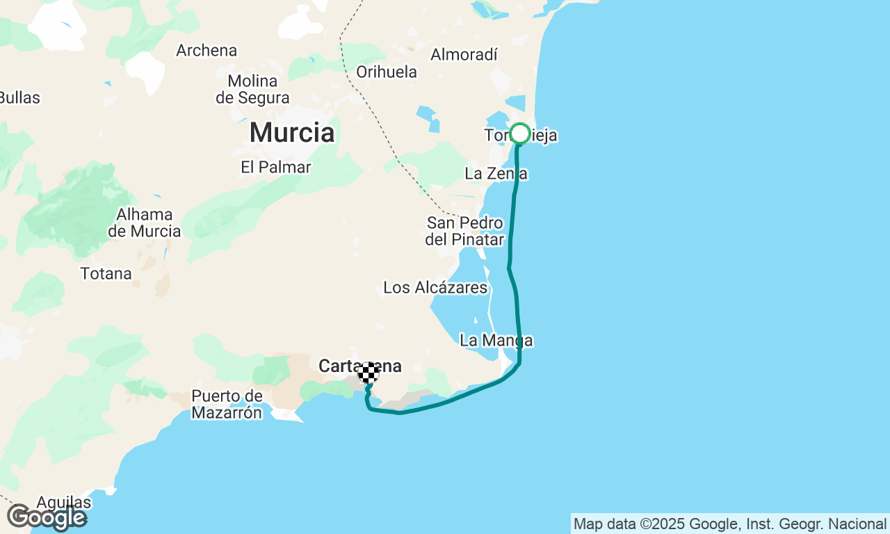 Torreviejio Salinas Marina to Yacht Port Cartegena