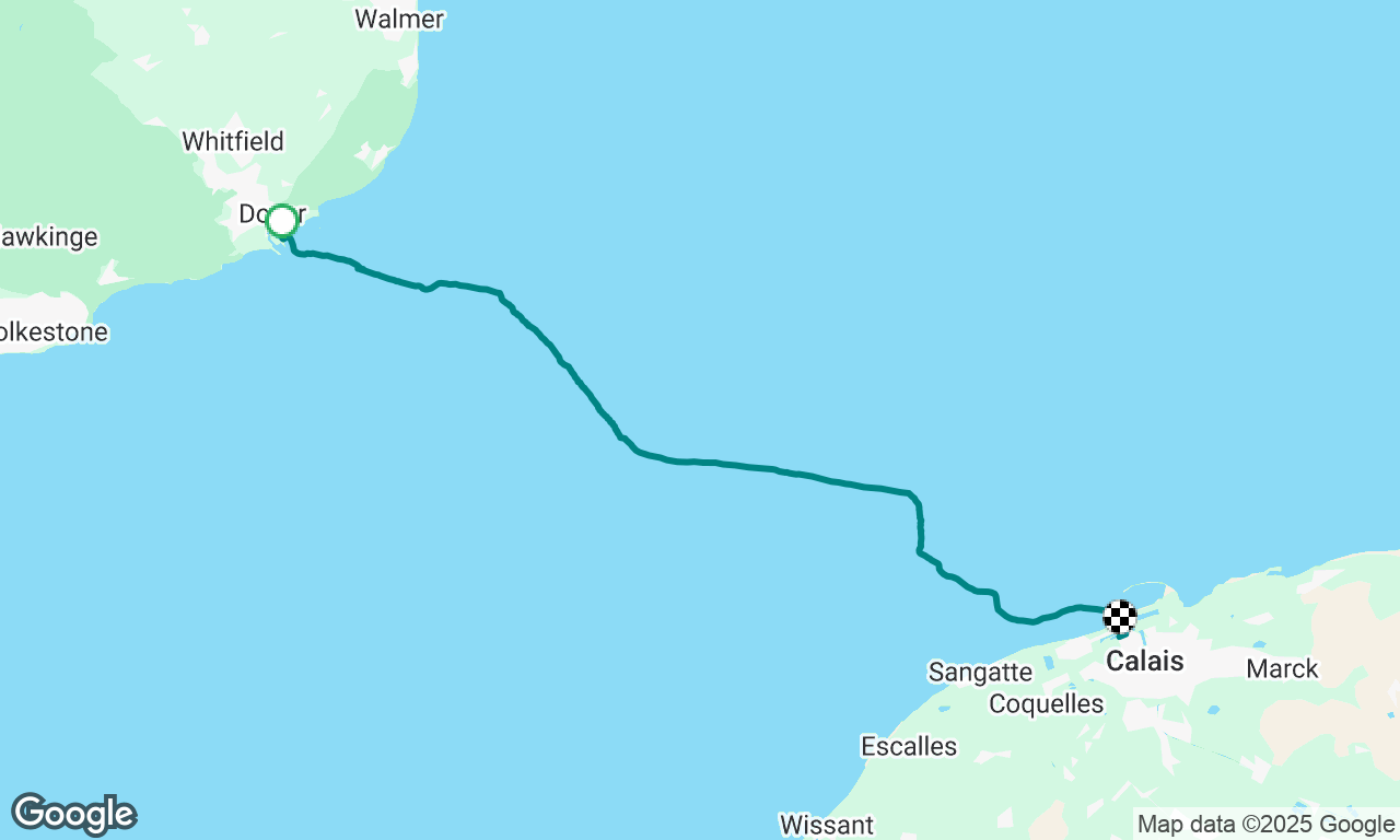 Day 2 mile builder. Dover to Calais 