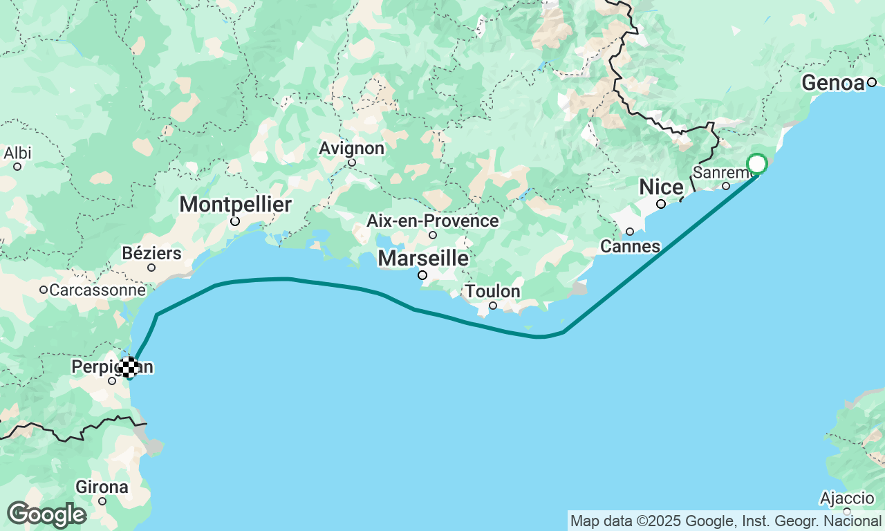 Imperia to Canet