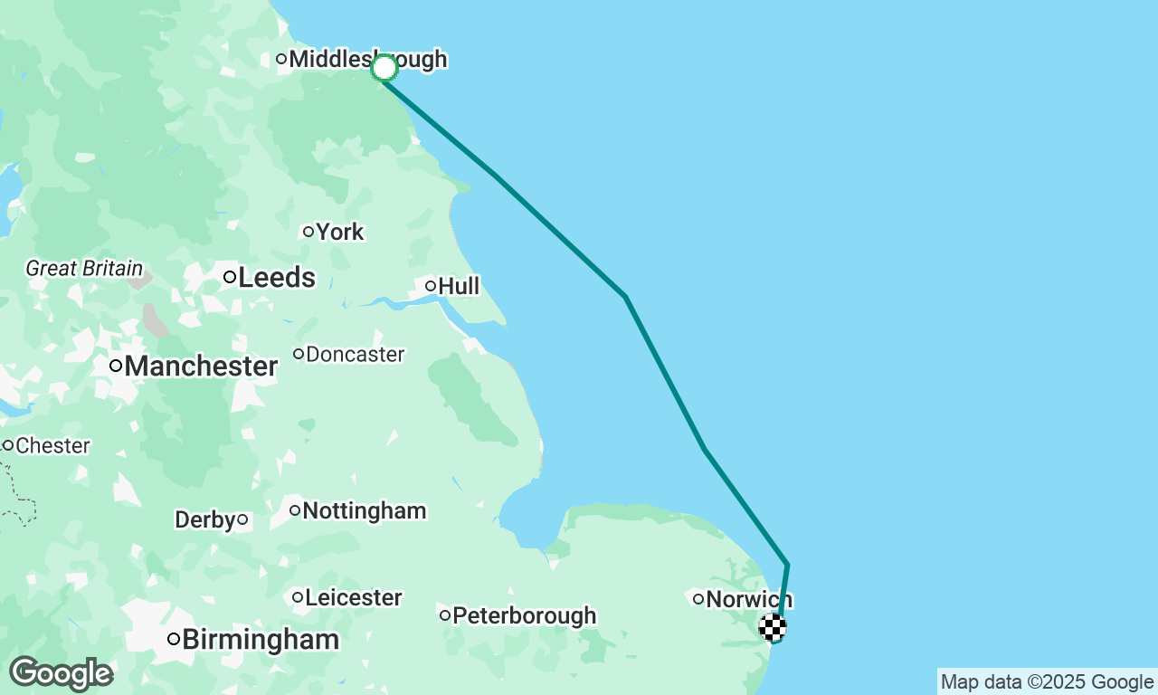 Whitby to Lowestoft overnight