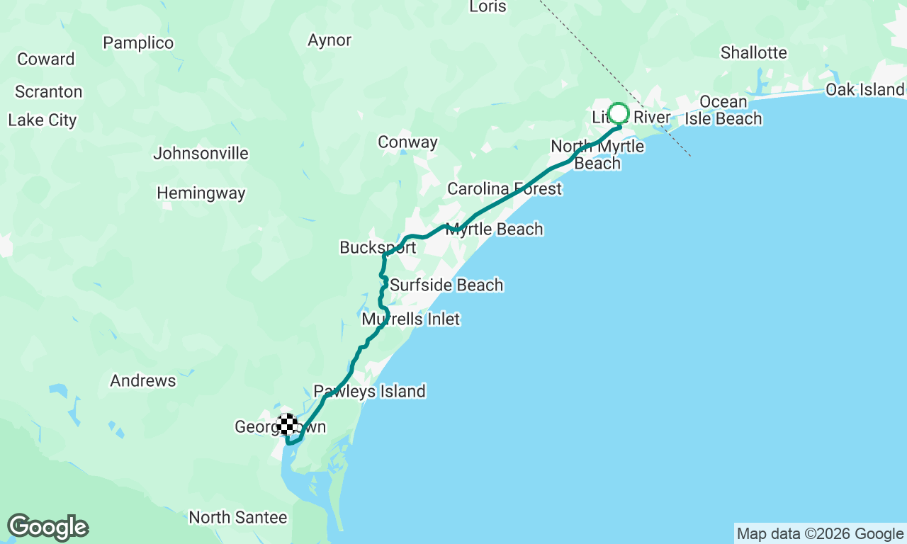 N Myrtle Beach SC to Georgetown SC