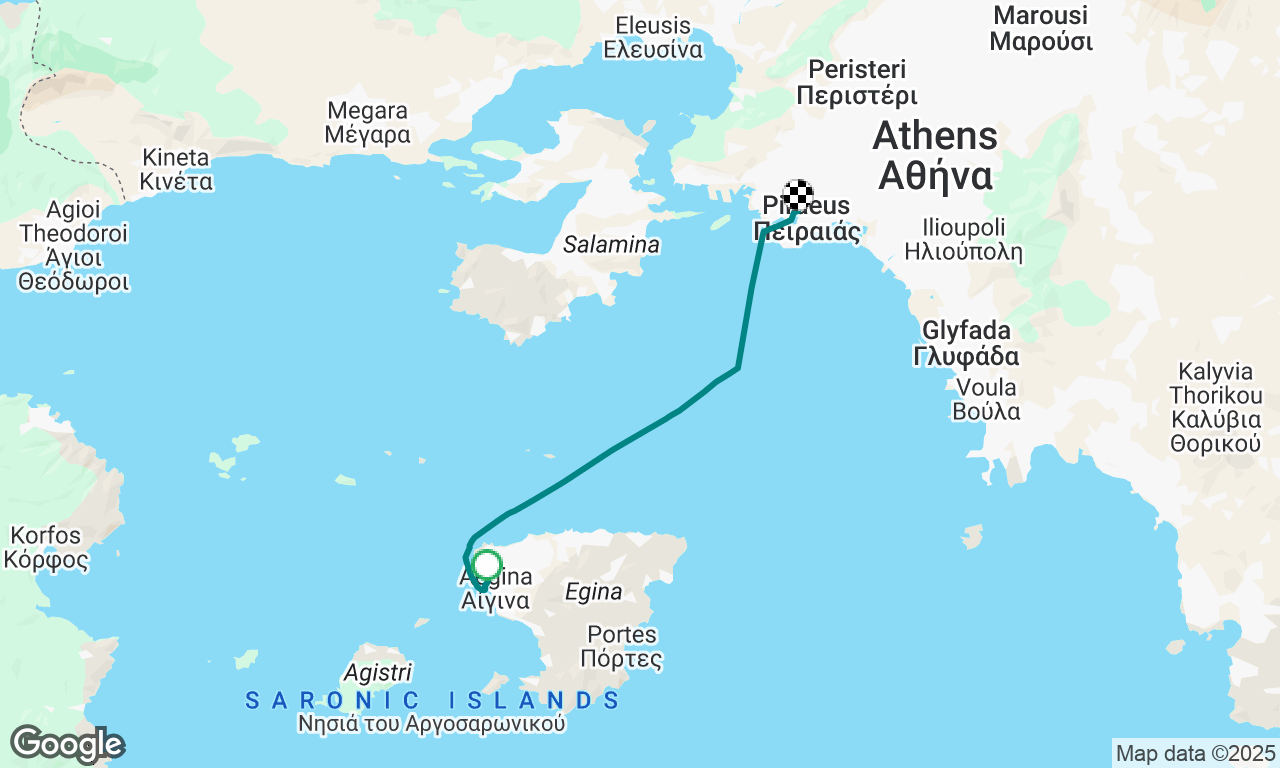 Aigina to Piraeus - training complete