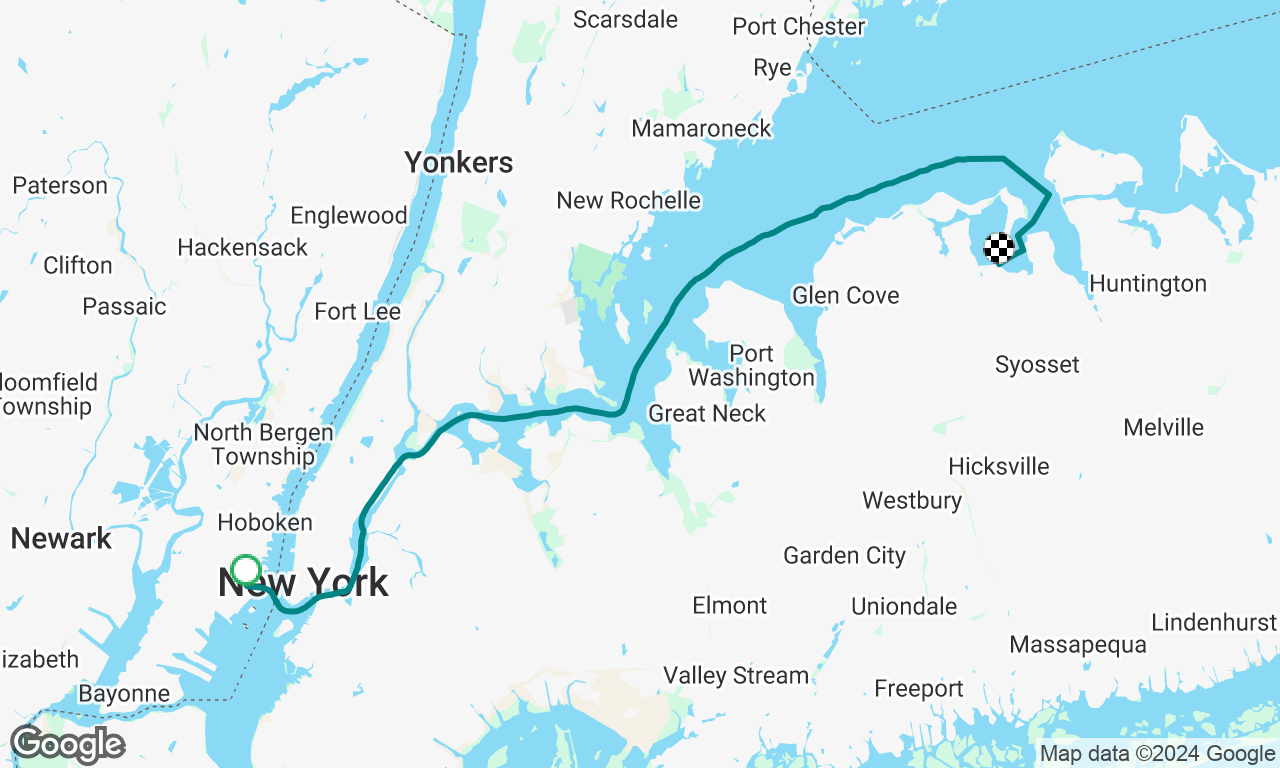 Jersey City to Oyster Bay