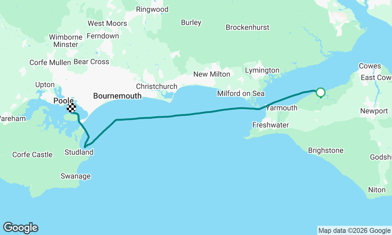Newtown Creek to Poole Hbr via Studland