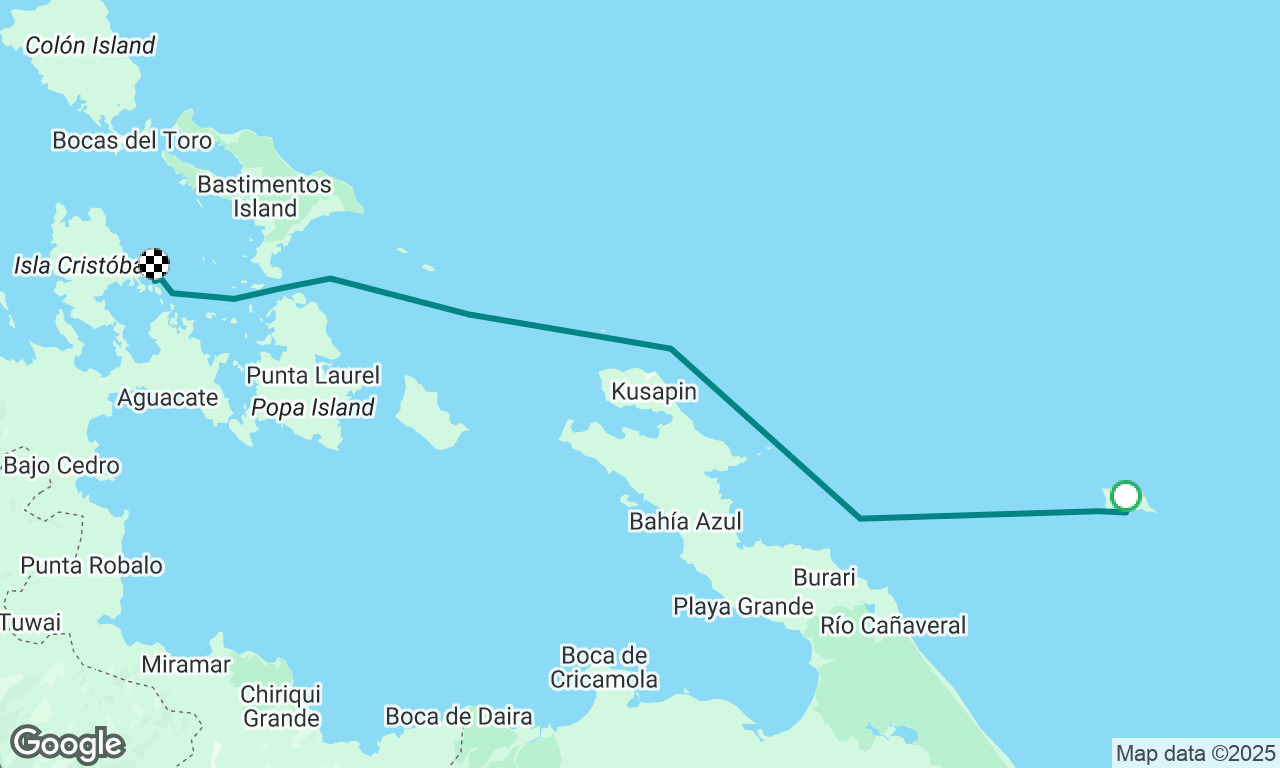Escudo De Verges to Dolphin Bay Bocas Del Toro 
Drunken Monkey 