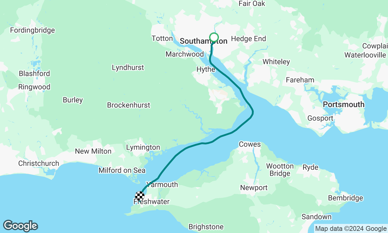 Motor to Totland bay