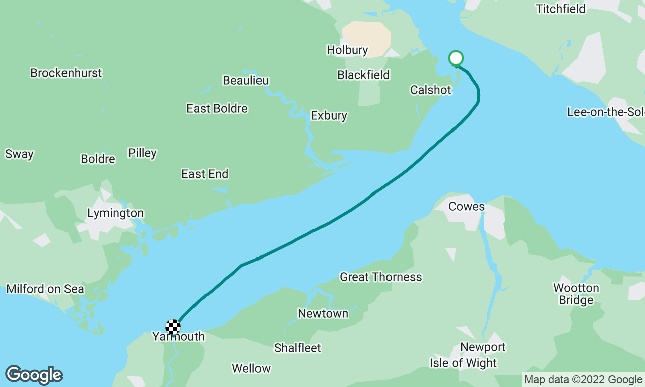 Night trip to Yarmouth from Calshot on Menai III 