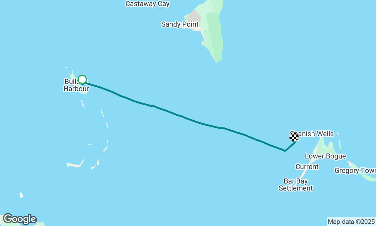 Berry Islands (Petit Cay) to Royal Island (Northern tip of Eleuthera)