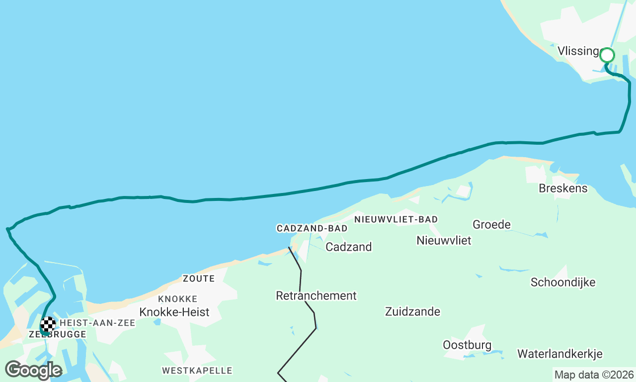 Nachttocht Vlissingen naar Zeebrugge