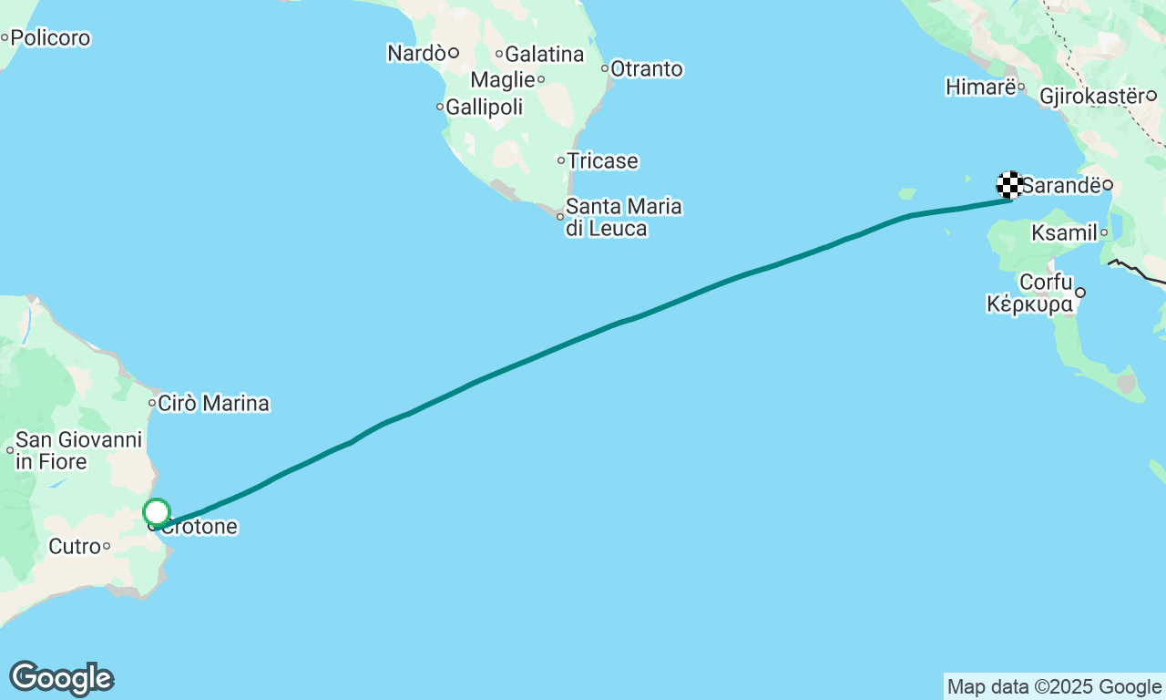 Crotone to Sarande, Albania