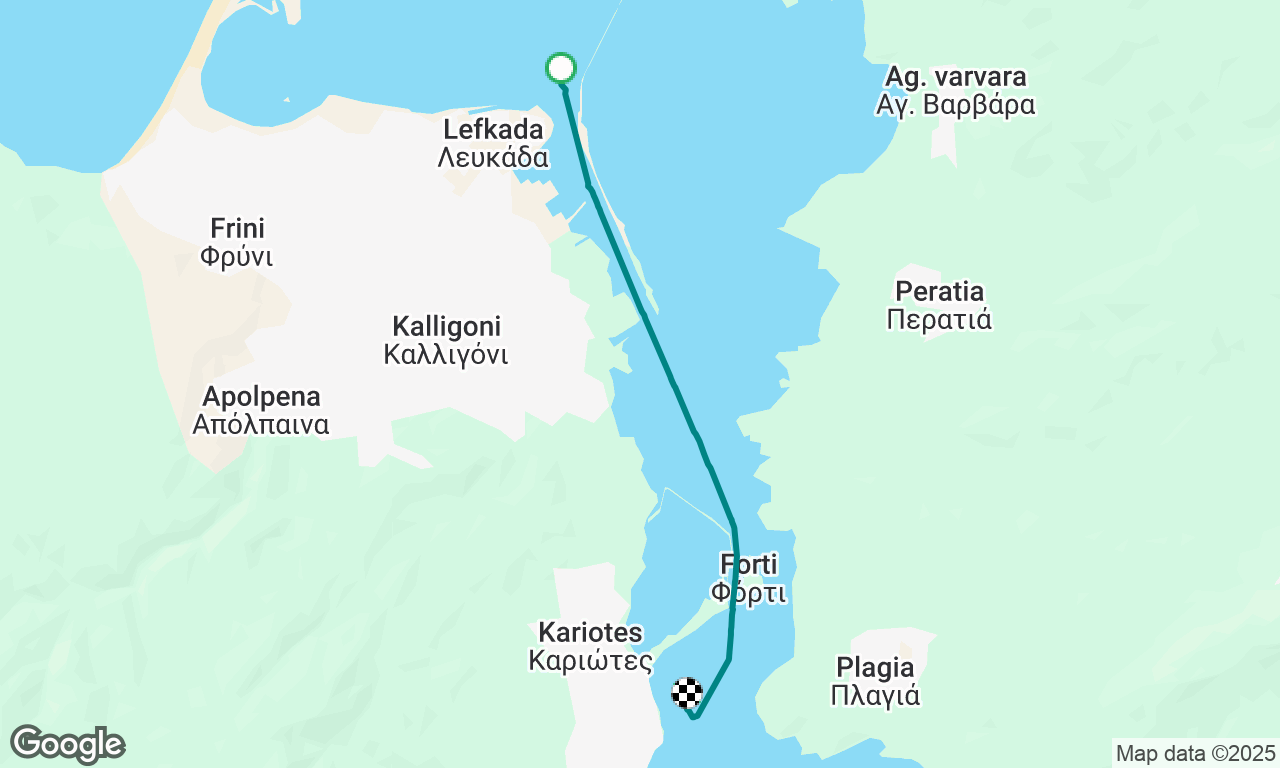 Lefkada to Kariotes (Through Channel)