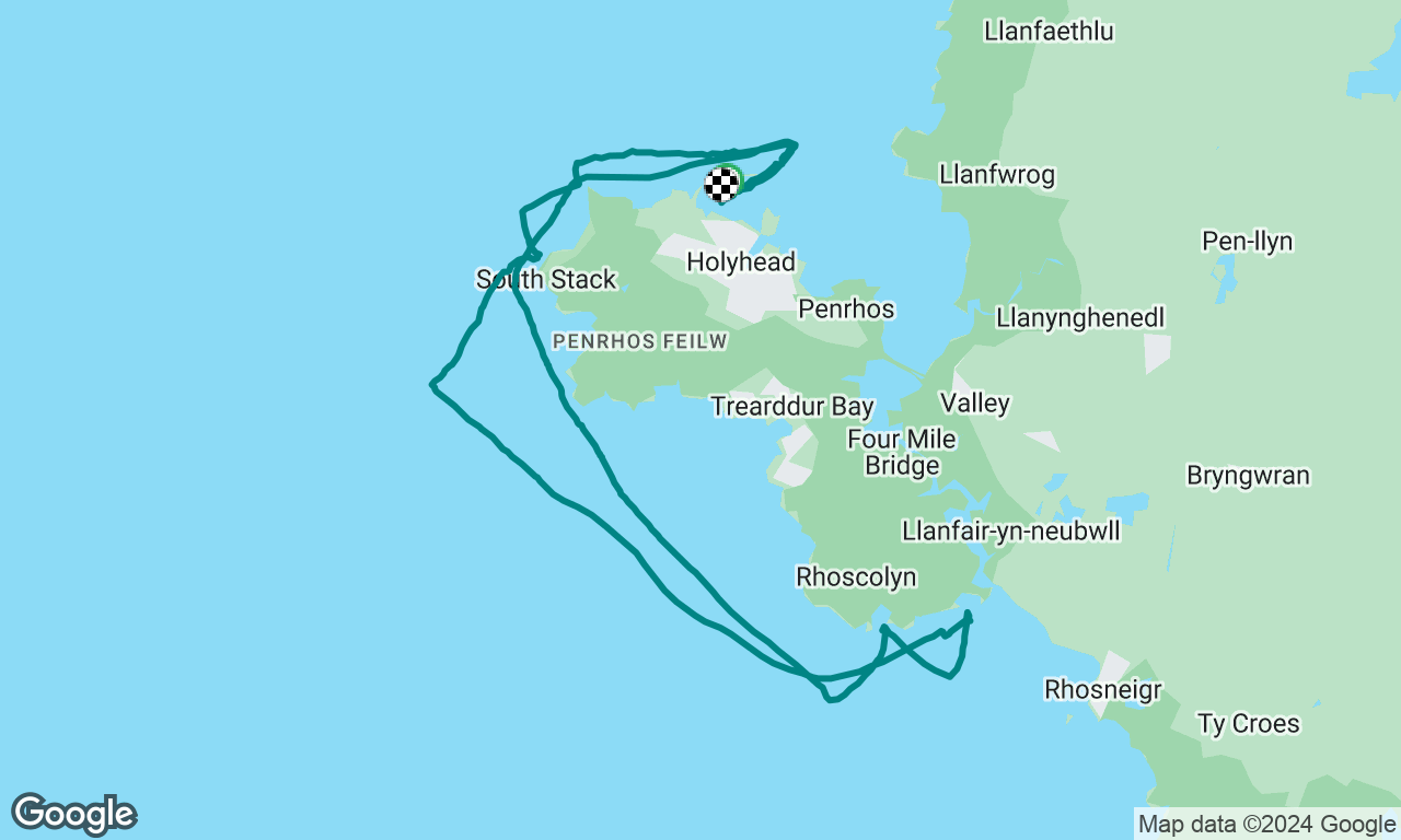 Holyhead to Cymyran Bay and back