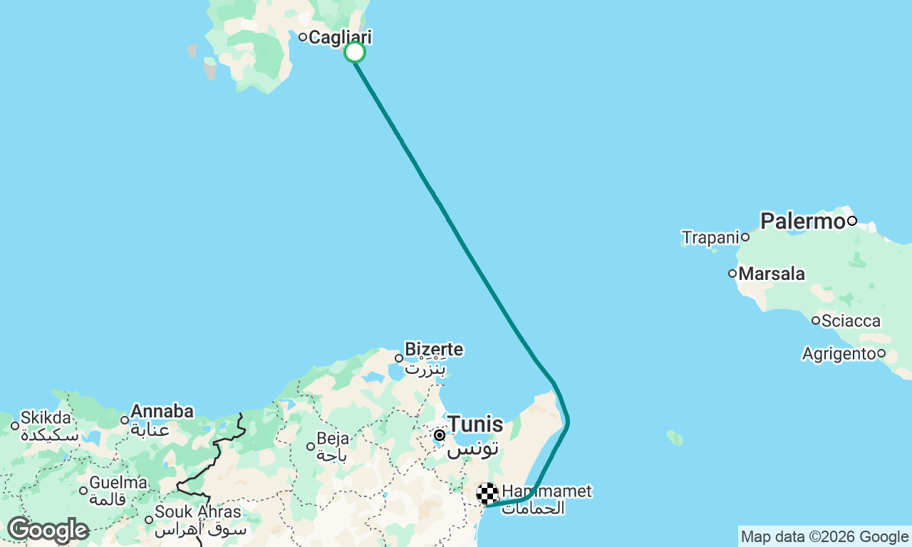 Villasimius to Hammamet - May 14, 2026