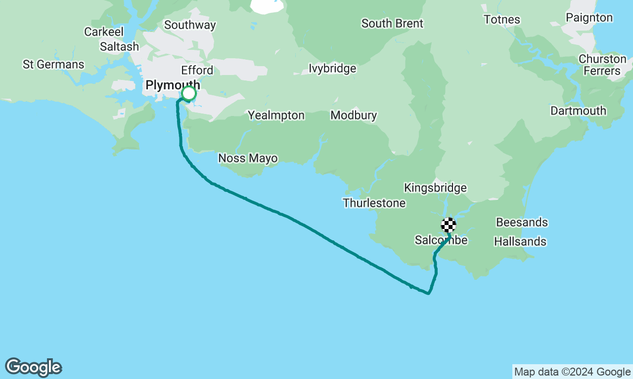 Plymouth to Salcombe to hide from a blow.