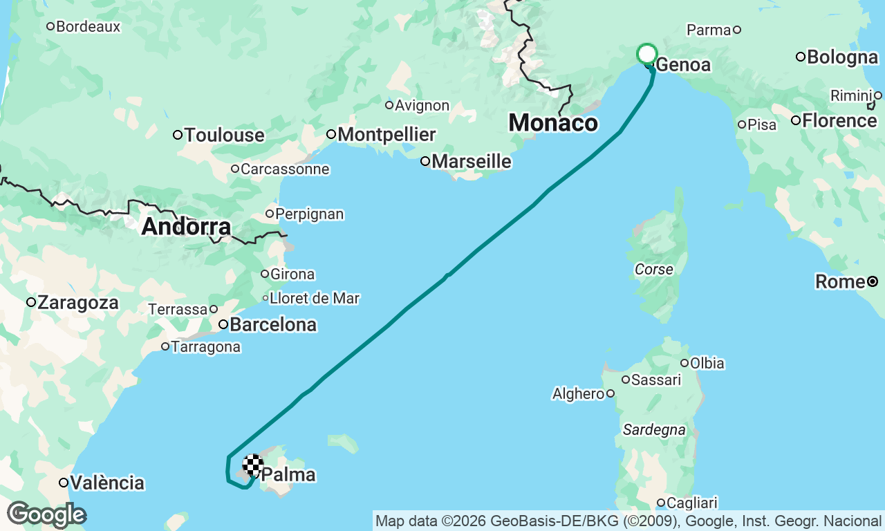 Genoa to Palma de Mallorca, SEP 01, 2026