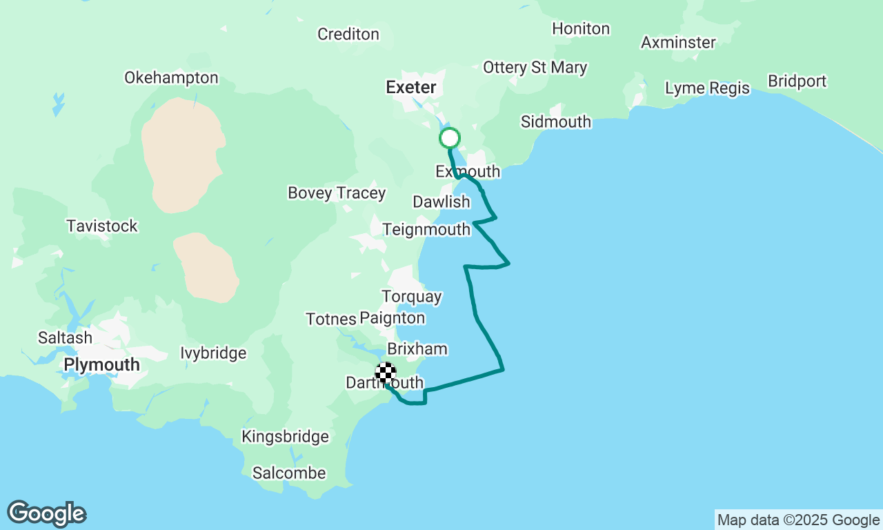 In to a stiff breeze to Dartmouth
