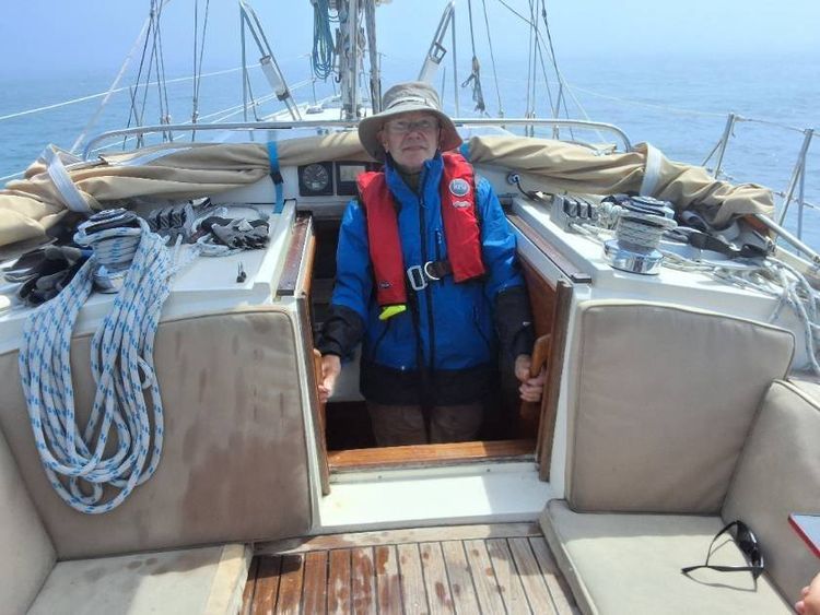 Voyage photo from St Peter Port to Dielette through fog