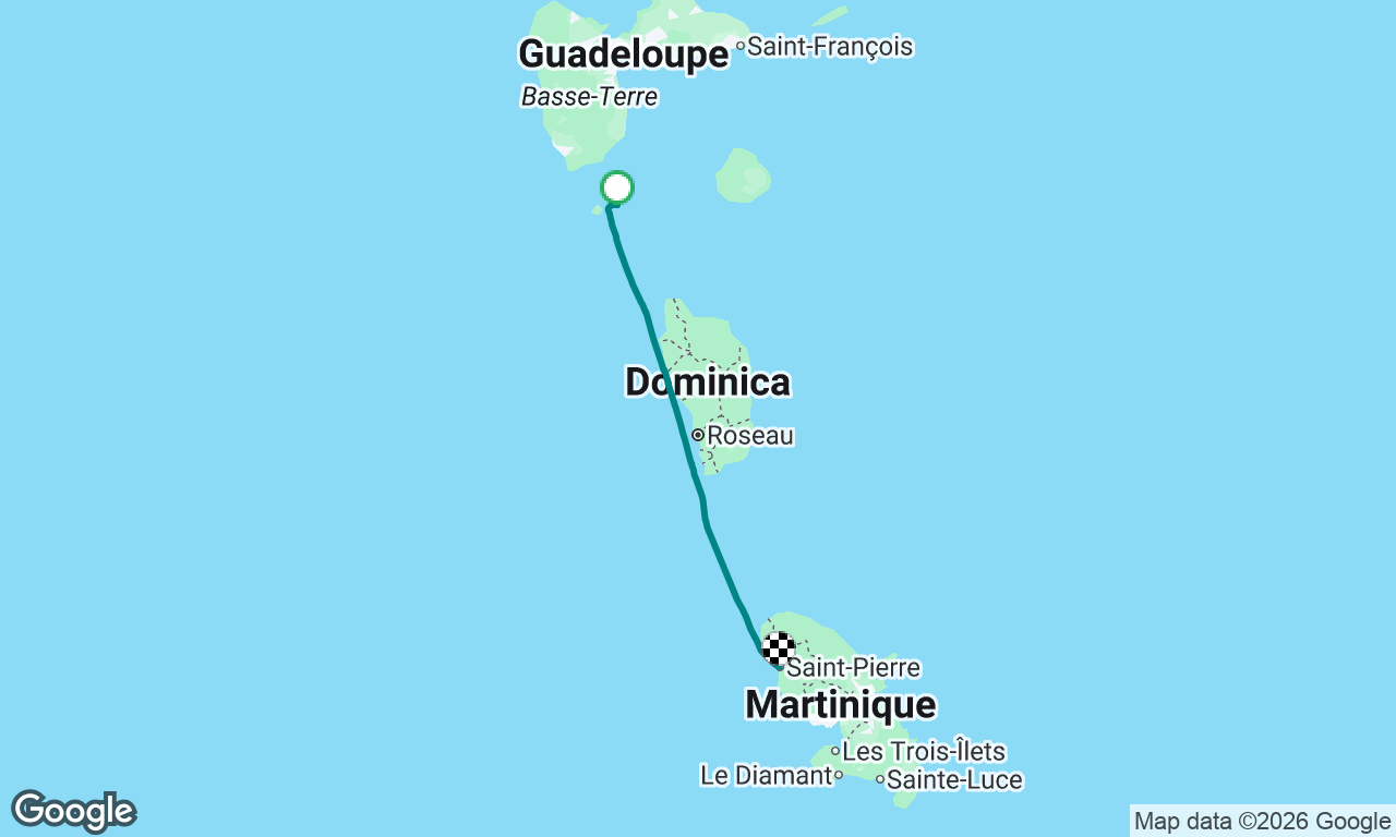 Isles de Saintes to St Pierre, Martinique - Solo