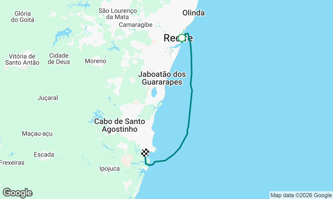 South from Recife