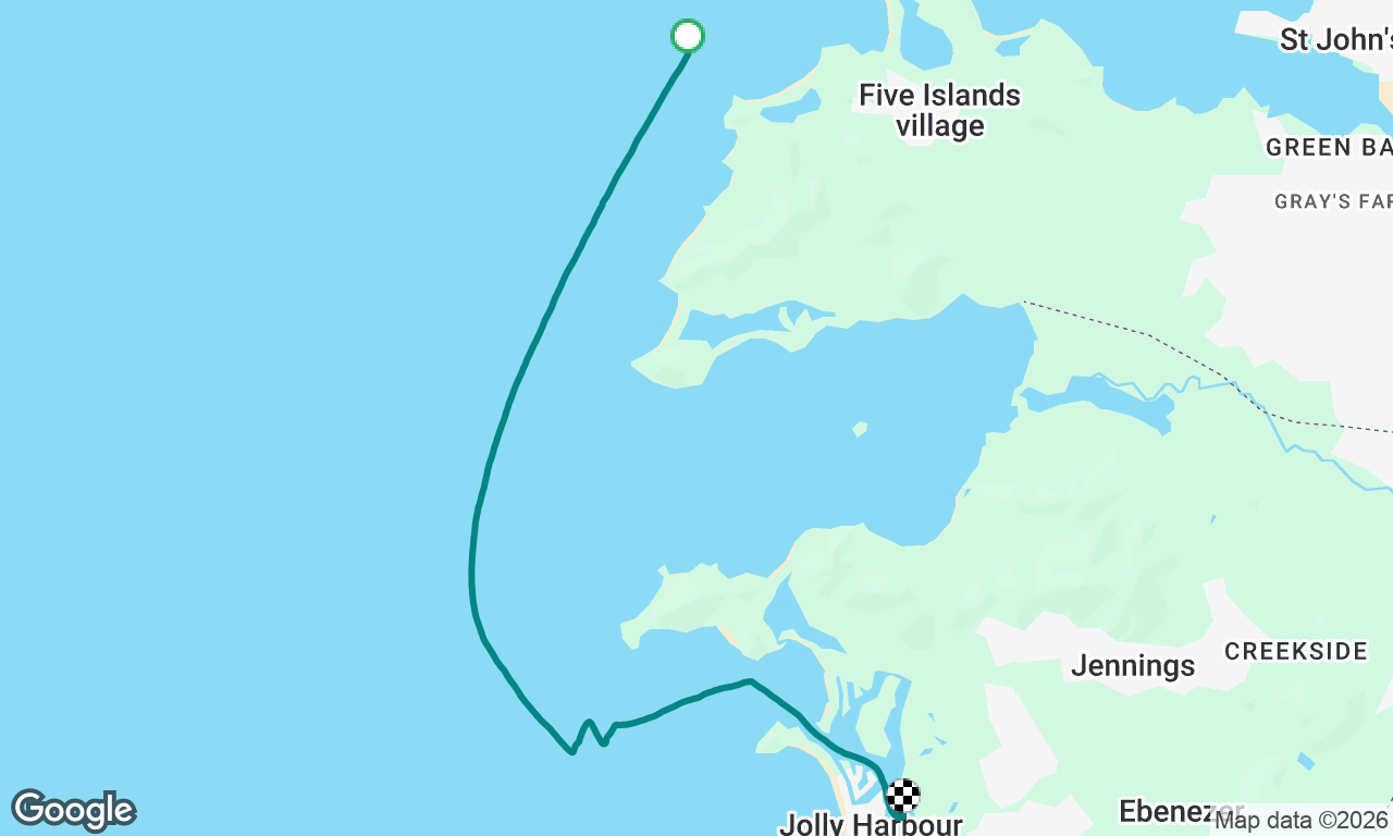 Dickinson Bay, Antigua to Jolly Harbour, Antigua