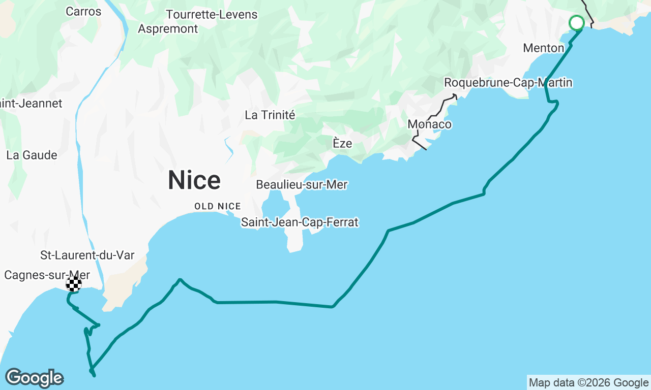 Menton Garavan to St-Laurent du Var