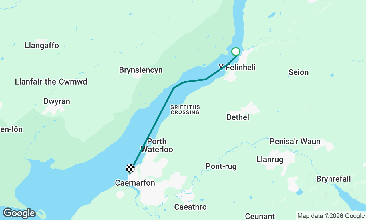 Y Felinheli to Caernarfon